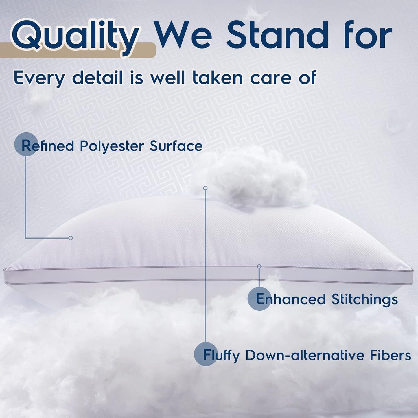 Viewstar Bed Pillows - Hotel Quality Cooling Down Alternative | Set of 2, King Size for All Sleep Positions
