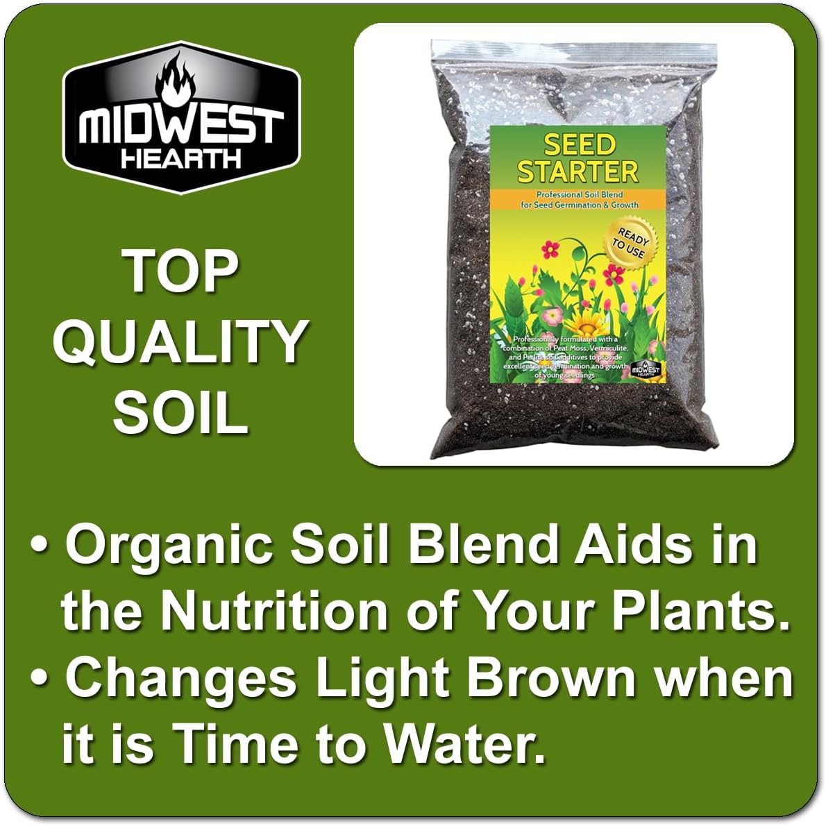 Seed Starter Natural Potting Soil Mix - Ideal for Germination and Growth | 4 Dry Quarts Made in USA