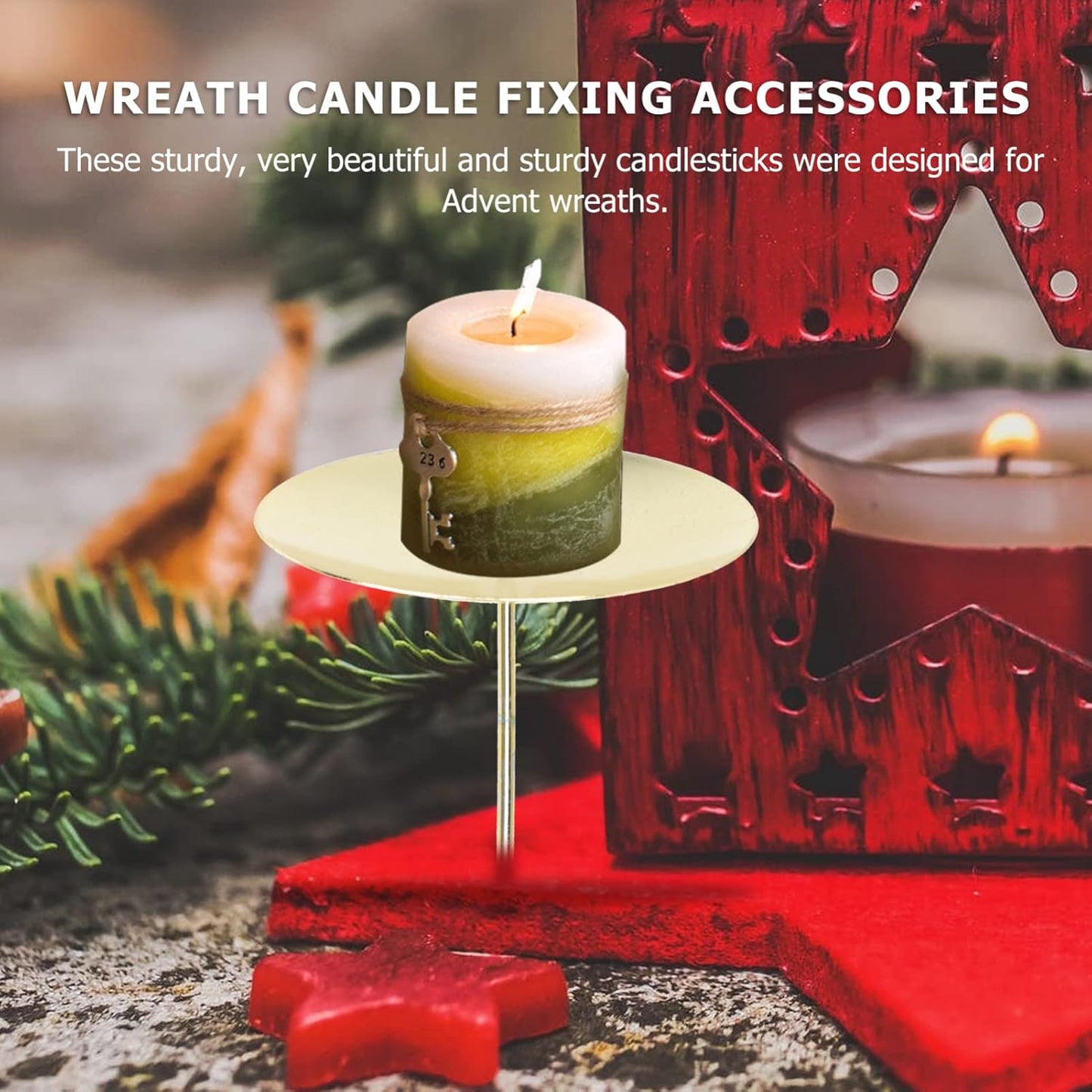 Yardwe Candle Fixators - 12-Pack Metal Candle Holders | 2.55 Inch for Home & Party Decor