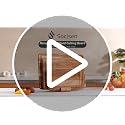 Multi-Size Teak Cutting Board Set - 3 Pack with Holder - Non-Toxic Kitchen Wood Boards