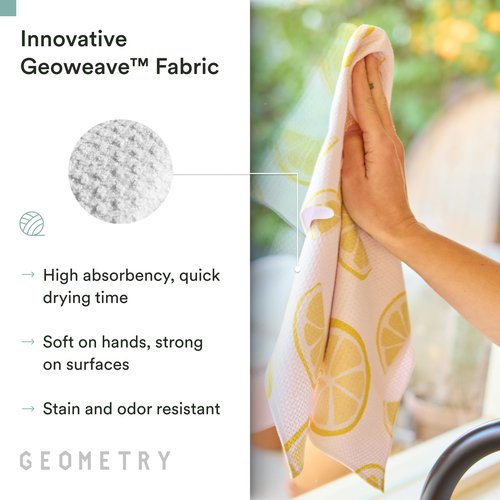 GEOMETRY Spring Kitchen Towels - Quick Dry Microfiber Cloth Spring & Summer Dish Towels for Kitchen Drying - Premium Quick Dry Towel - Pear Parade, 18" x 30" - 2-Pack
