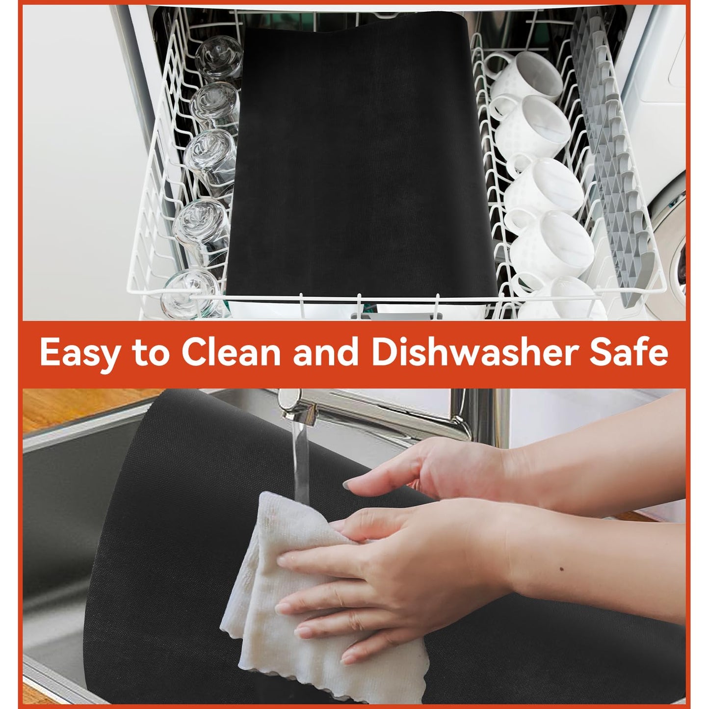 Oven Liners for Bottom of Oven, 2 Pack Reusable Large Thick Heavy Duty Teflon Oven Mat Set, Non Stick Oven Mats for Bottom of Electric Oven Gas Oven Toaster Oven Microwave Stove Grill, Easy to Clean
