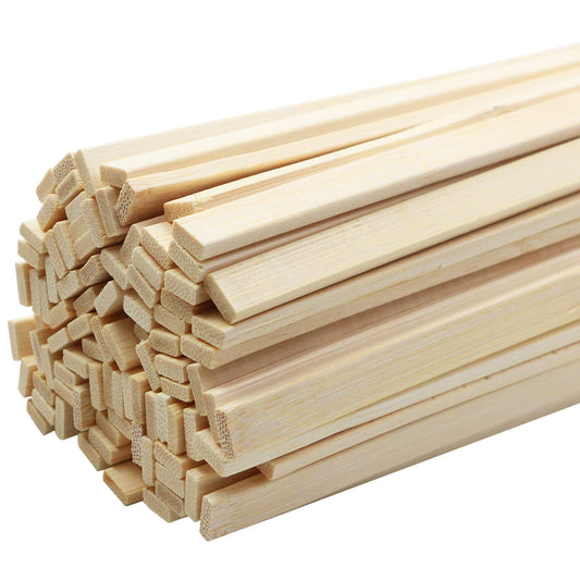 Fansunta 100pcs 15.7x0.35 Inch Strong Natural Bamboo Sticks, Wooden Craft Sticks, Extra Long Sticks, Wood Strips for Craft Projects