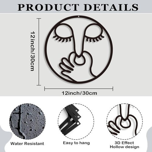 ARTINME Funny Bathroom Wall Decor - Humorous Metal Sign for Guest Toilet | 12'' Round Black Design