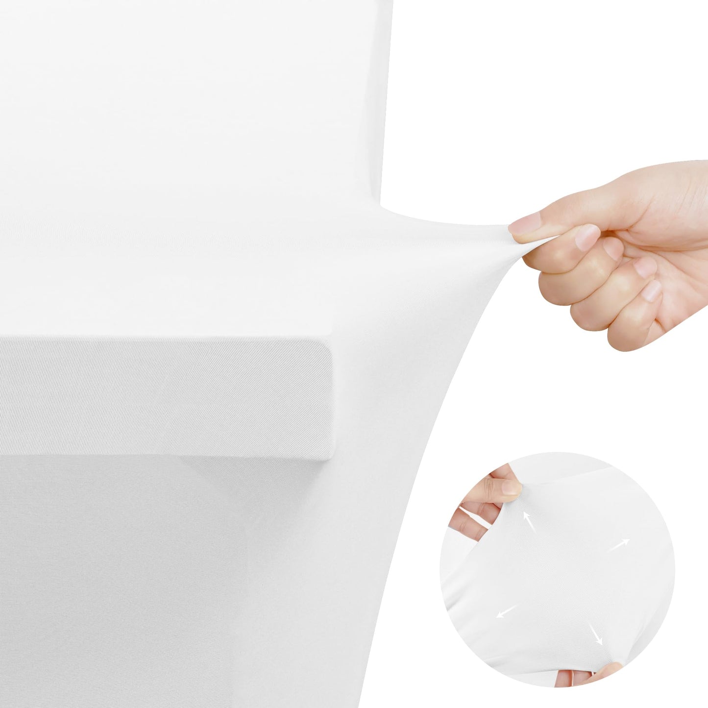 Utopia Kitchen Spandex Tablecloth 2 Pack [8FT, White] Tight, Fitted, Washable and Wrinkle Resistant Stretch Table Cloth Rectangle Cover for Trade Show, Weddings & Parties [96Lx30Wx30H Inch]