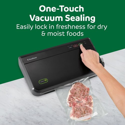 FoodSaver Vacuum Sealer Machine - Automatic Bag Detection & Sous Vide Friendly | Includes Bags & Handheld Sealer, Black