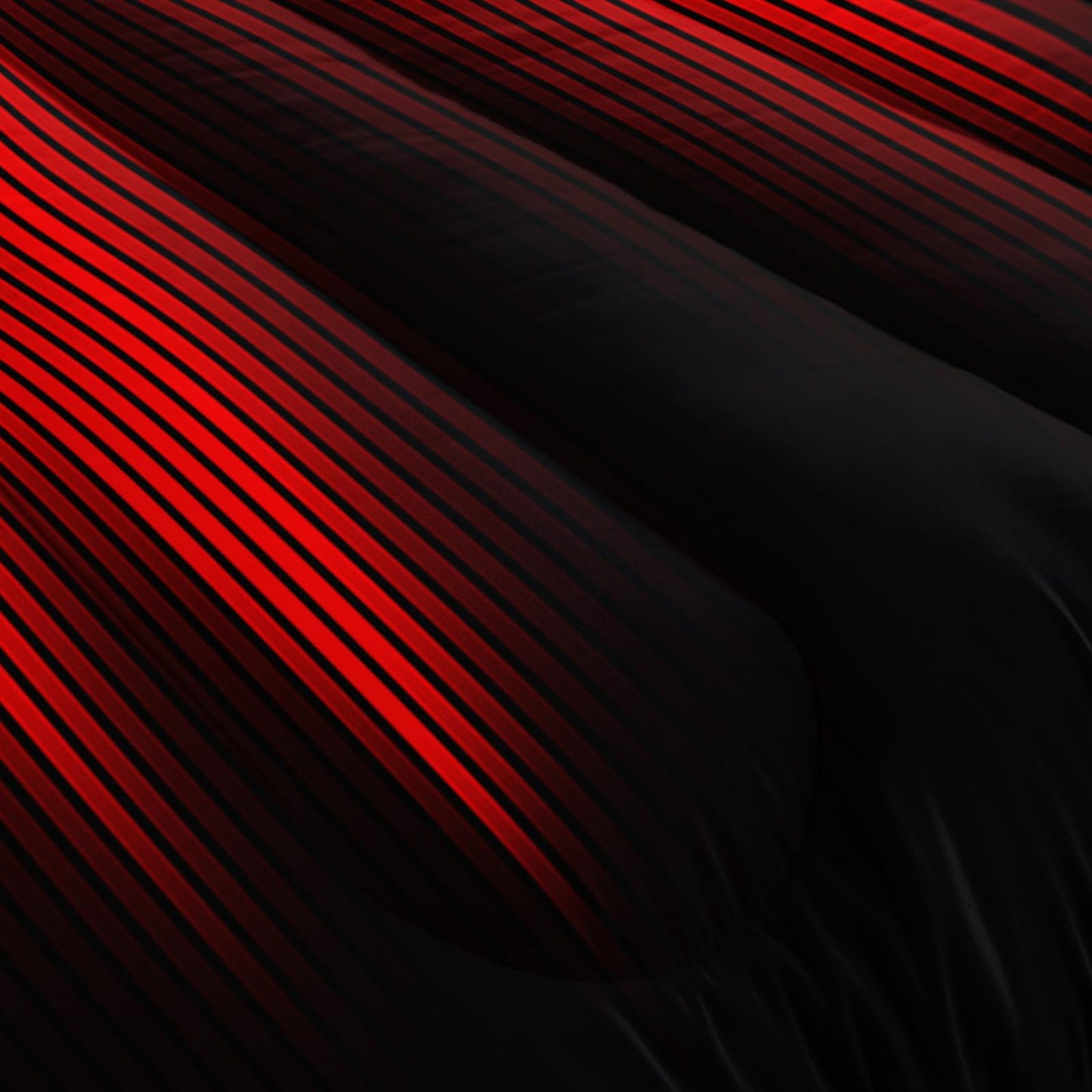 QOOMO Red Black Abstract Kids Comforter Set, Geometric Lines Boys Bedding Full, Gradient Modern Stylish 3D Quilt Set for Teen Adults Room Decoration, 1 Comforter & 2 Pillowcases