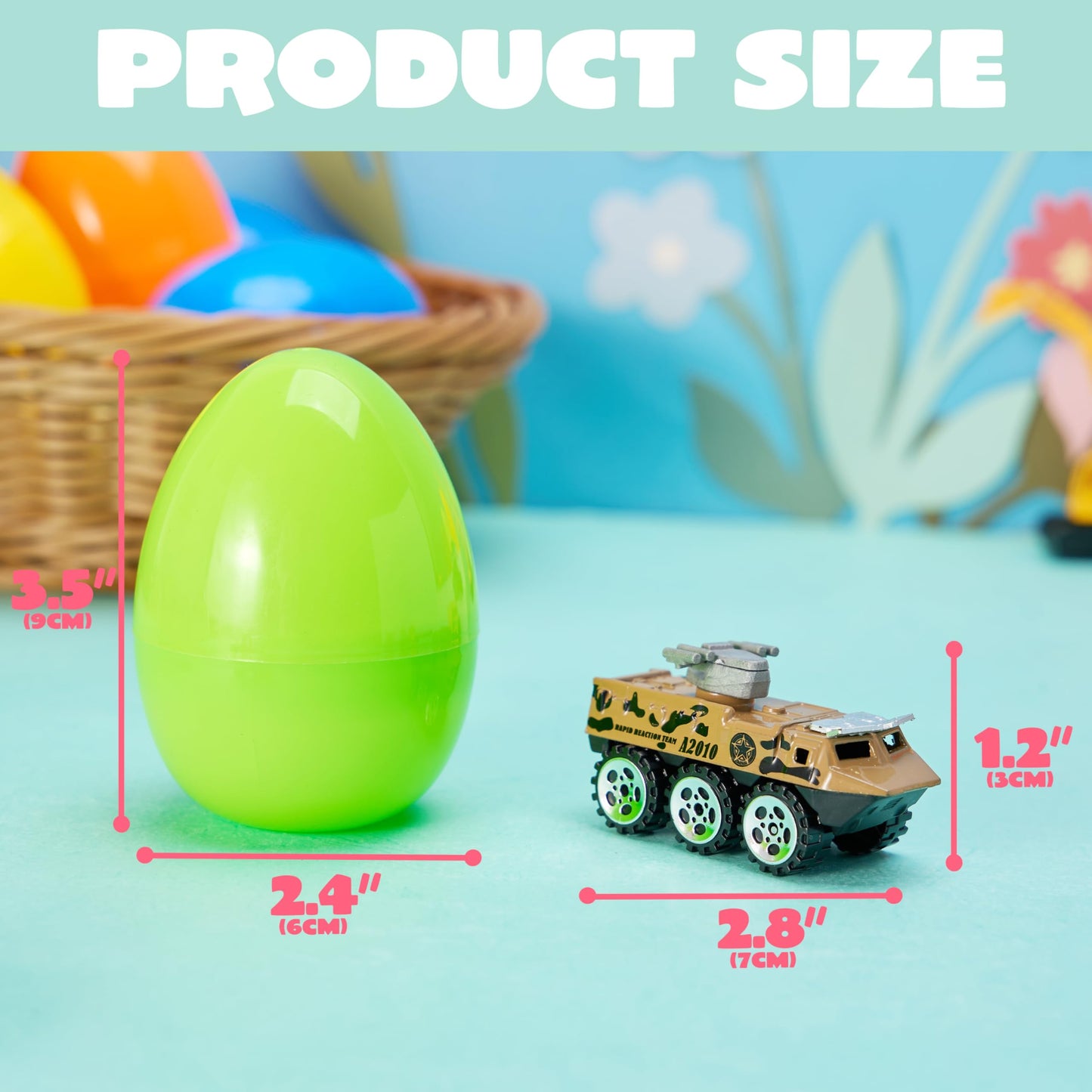 JOYIN 12 Pcs Prefilled Easter Eggs with Die-cast Vehicles, Basket Stuffers for Kids, City Cars and Trucks Toy for Easter Egg Hunt, Party Favors for Boys, Goodie Bag Fillers, Class Prize Supplies Gifts