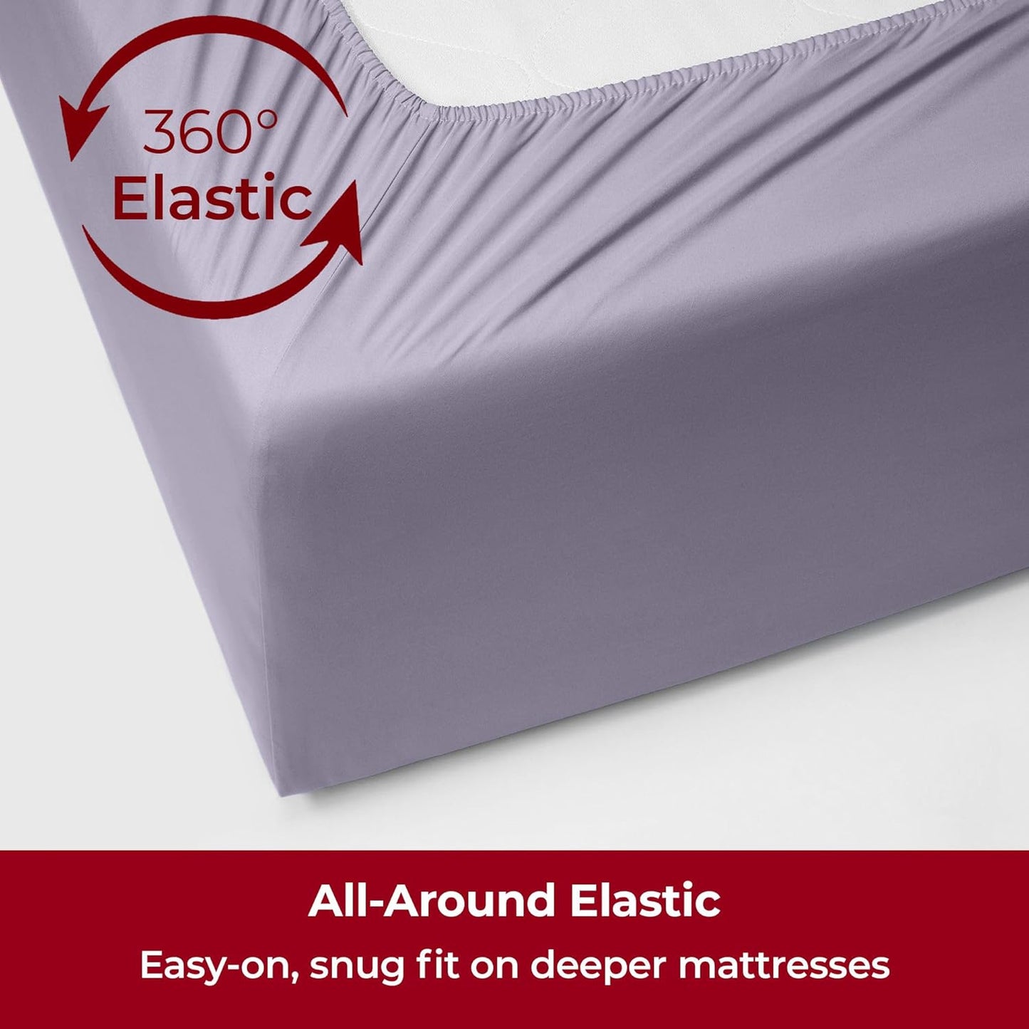 Mellanni Extra Deep King Sheets - 4 PC Hotel Luxury Bedding Set - Ultra Soft, Cooling, Stain Resistant (King, Lavender)
