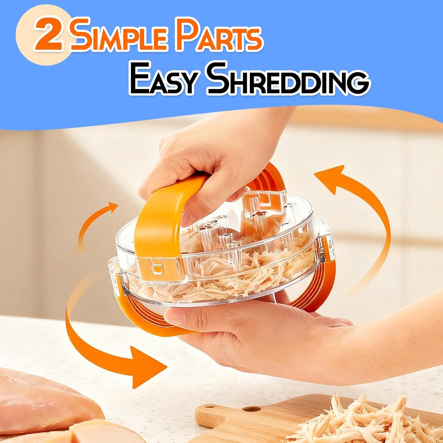 Skiennix Chicken Shredder Tool - BPA-Free Meat Grinder for Easy Shredding of Chicken, Pork & Beef