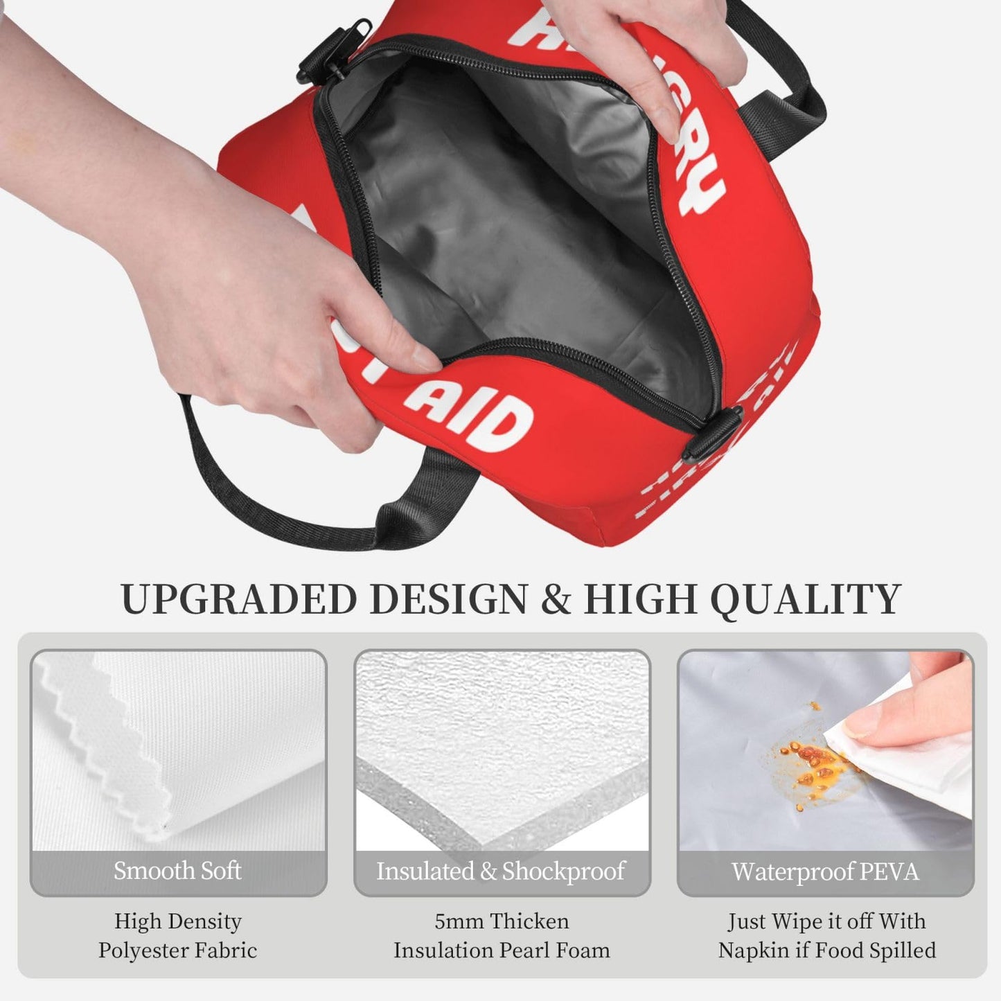 Hangry Insulated Lunch Bag Reusable Lunch Box With Adjustable Shoulder Strap Cooler Tote Bag For Men Women