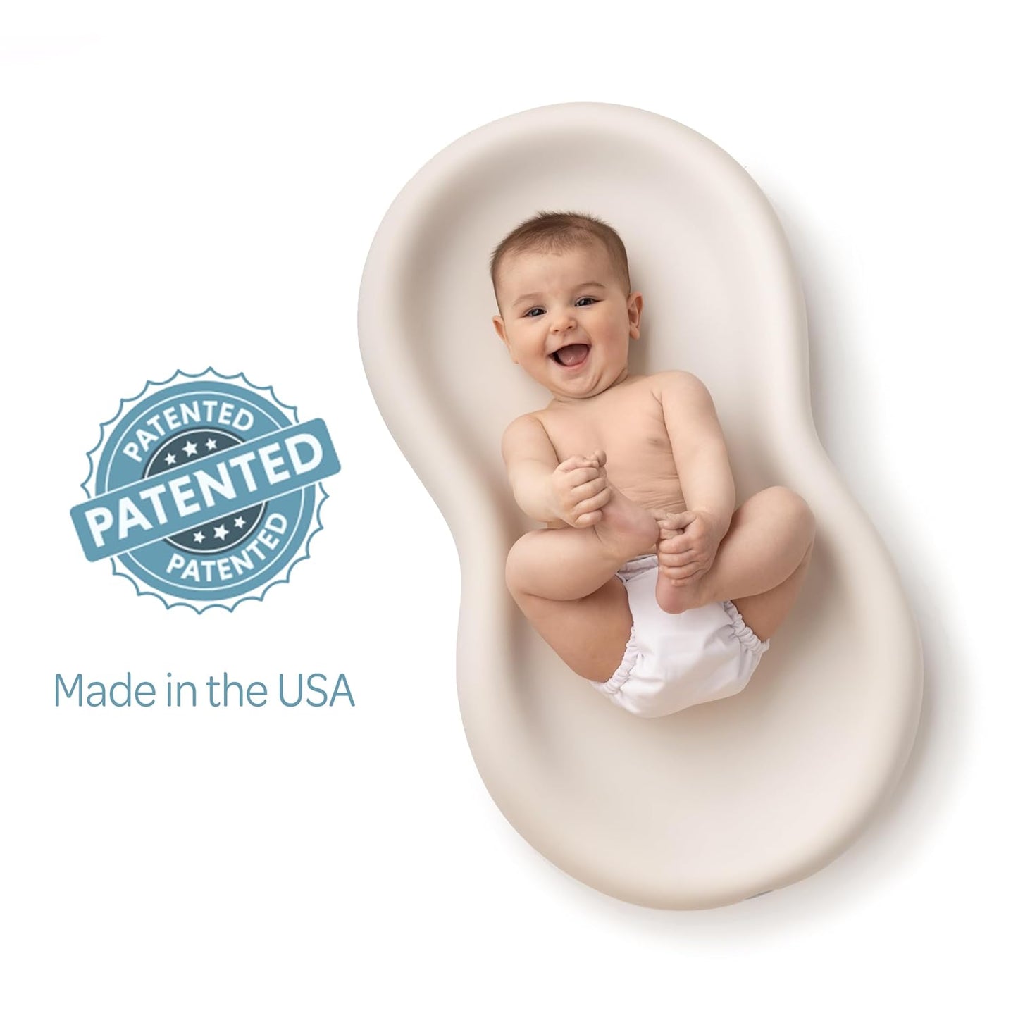 Keekaroo Peanut Changer Baby Vanilla - Original Easy-to-Clean Diaper Pad | Water-Repellent & Wipeable