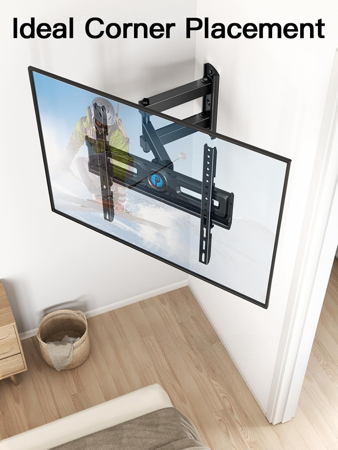 Pipishell Full Motion TV Wall Mount - Adjustable Bracket for 26-65 Inch TVs | Max VESA 400x400mm, 77 lbs Capacity