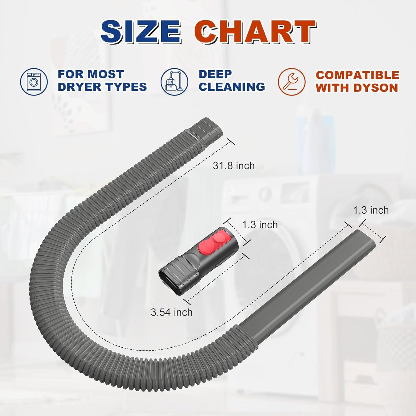 Sealegend Dryer Vent Cleaner Kit - Deep Lint Removal Adapter for Dyson V7, V8, V10, V11, V12, V15