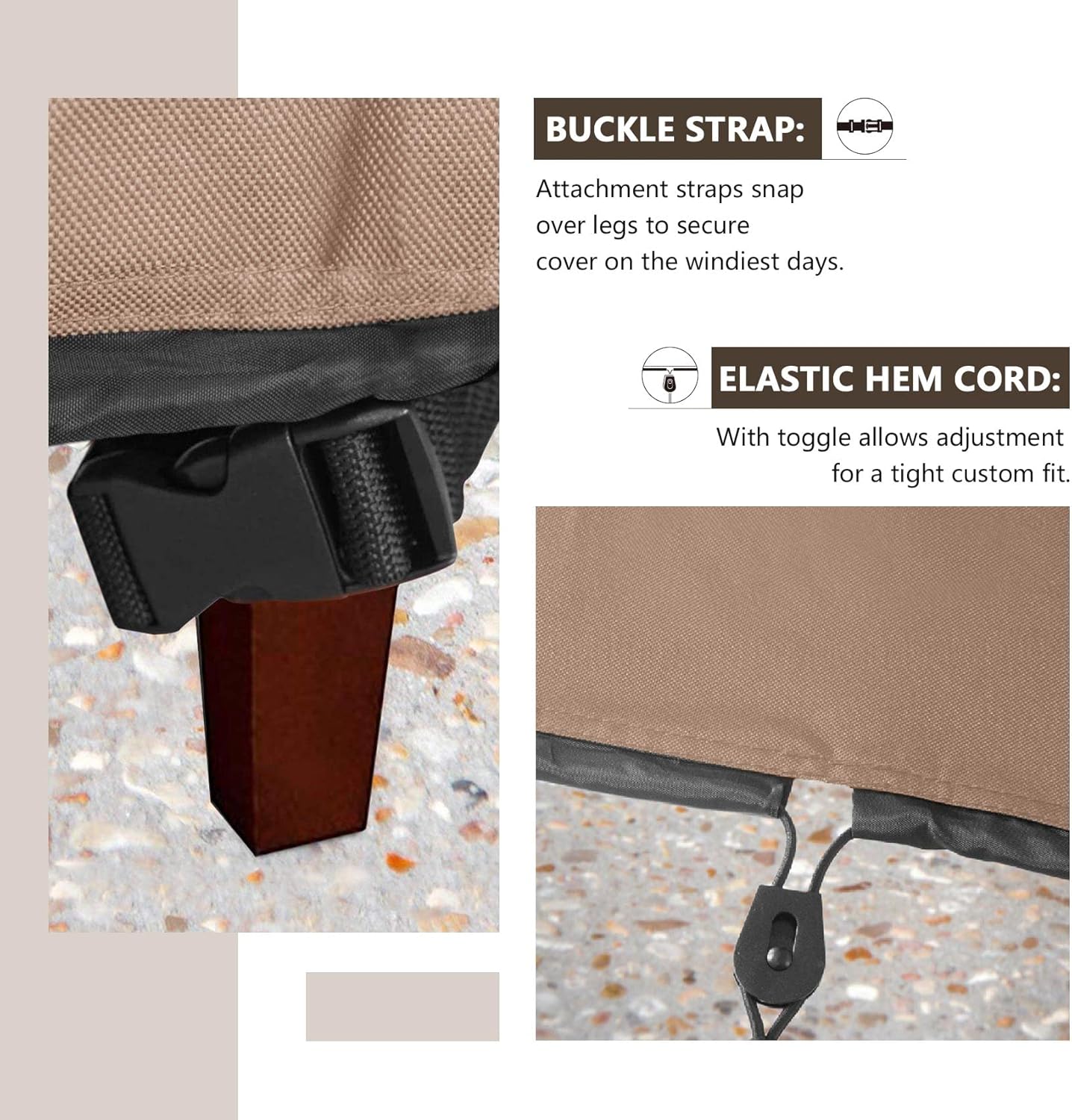 ULTCOVER Waterproof Patio Lounge Chair Cover - Heavy Duty Protection for 84L x 32W x 32H Inch Chairs