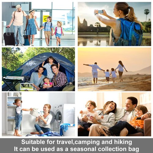 ALMING Compression Bags - Travel Essentials - 12 Pack Space Saver Bags - No Vacuum Pump Or Air Extractor is Needed - Storage Accessorie and Home Packing Organizers (transparent)