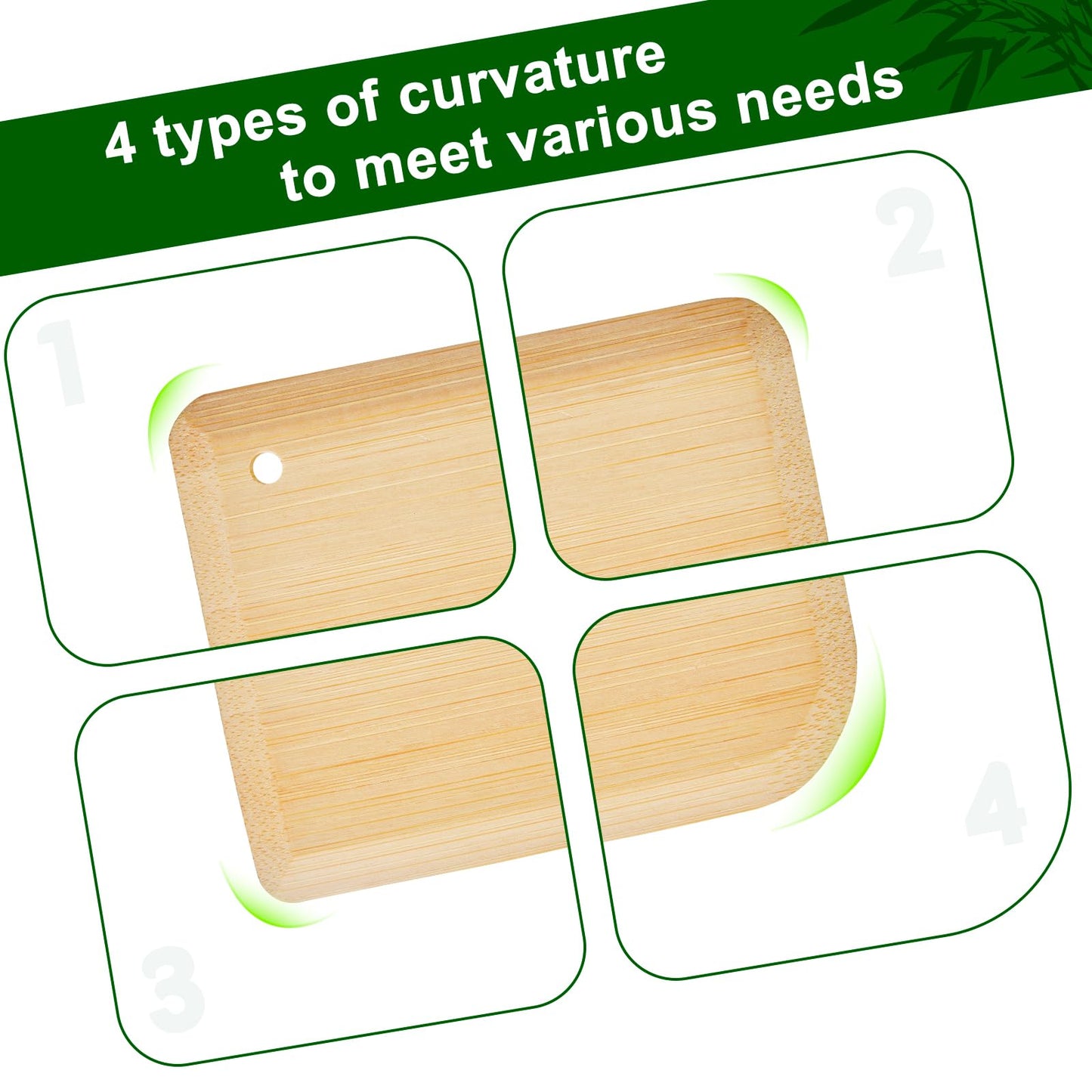 Bamboo Pan Scraper, Pot Scraper, Food Scraper, Kitchen Scraper Tools for Cast Iron Skillets, Cookware, Dishes, Pans and Pots (4 Pcs)