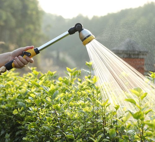 FANHAO 16-Inch Garden Watering Wand - 180° Rotating Head with Thumb Control & 8 Spray Patterns