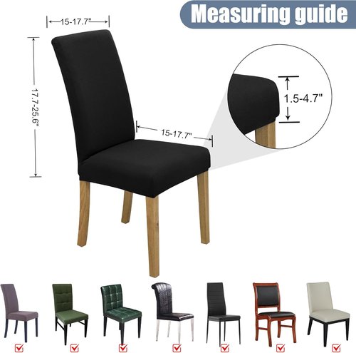 BIETYONE Dining Chair Covers - Set of 6 Stretch Washable Slipcovers for Home & Restaurant | Protective Design
