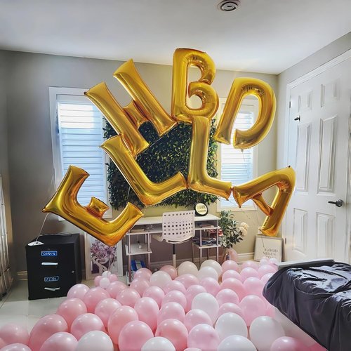 Giant S Gold Alphabet Balloon - 40 Inch Self-Inflating Mylar Foil Letter for Birthday & Graduation Decor