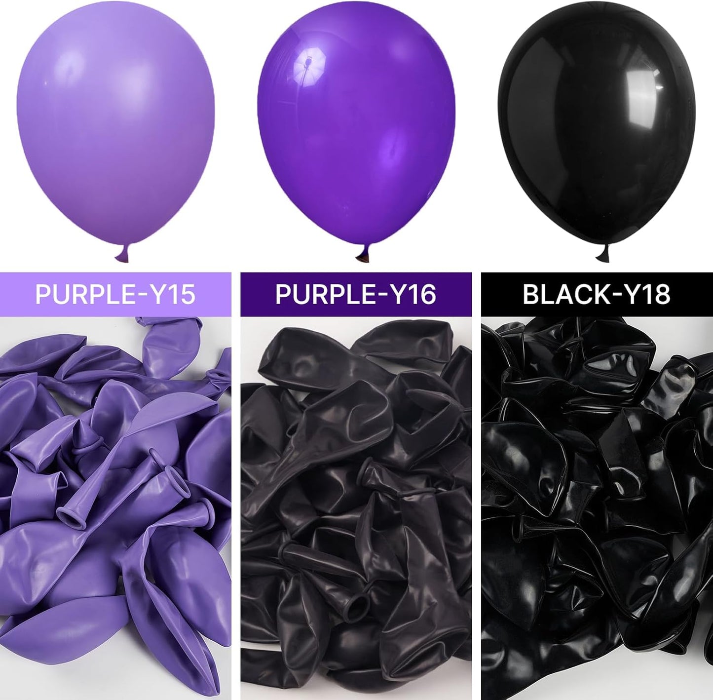 PartyWoo Dark Purple Balloons - 140-Piece Latex Balloon Arch Kit for Birthdays & Celebrations | Various Sizes