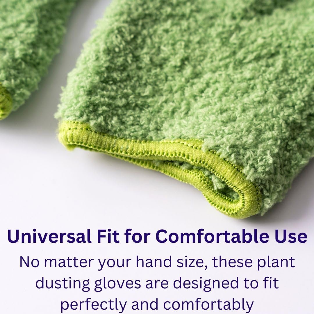 SuperMoss Microfiber Dusting Gloves - Gentle Leaf Shine & Cleaner for Houseplants | Reusable Green Mitts