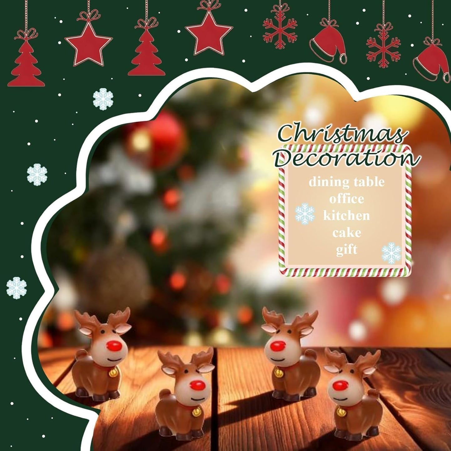 Skiennix Mini Reindeer Figurines - 5pcs Cute Resin Elk Statues for Christmas Crafts | Perfect for DIY Decor