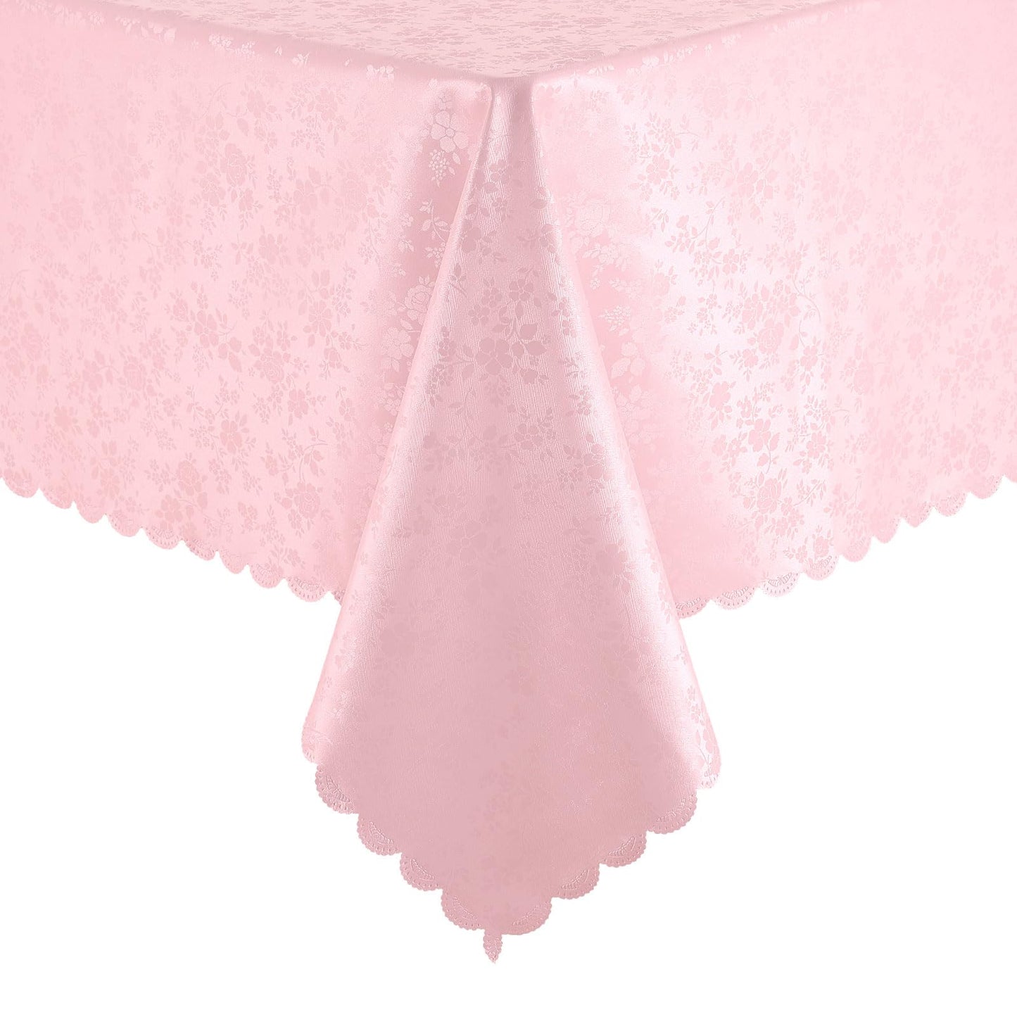 Smiry Rectangle Table Cloth, Waterproof Heavy Duty Vinyl Tablecloths, Wipeable Washable Table Cover for Kitchen, Dining Room & Valentines (Pink, 60" X 120")