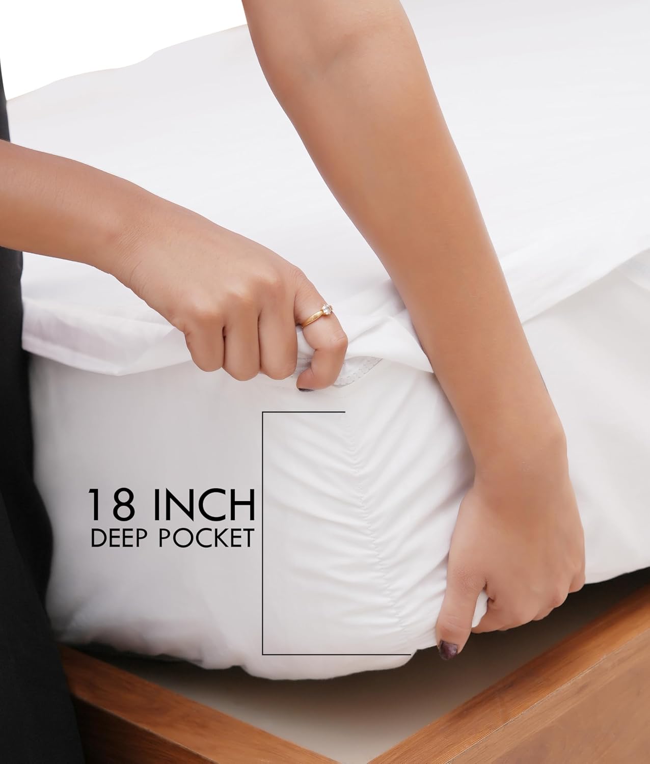 Zip On Fitted Sheet - Soft 600 TC Cotton | Easy Change Queen Size with 18” Deep Pocket - Light Grey