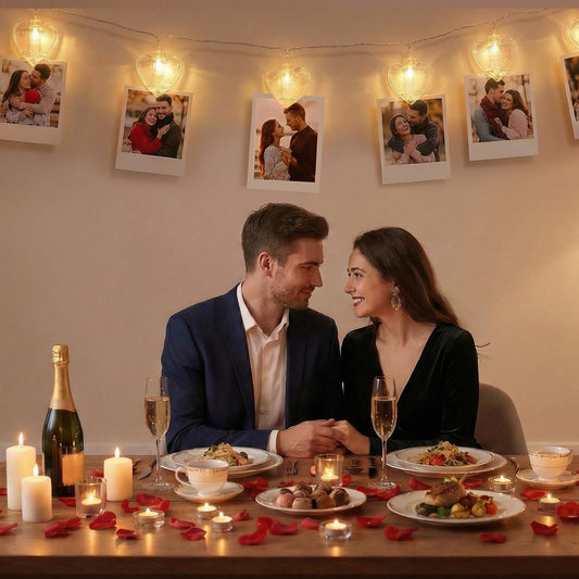 20 Photo String with Clips for Hanging Pictures,9.85Ft Clear Photo Clip Lights for Indoor/Outdoor Wall Bedroom Wedding Birthday Party Home Decorations (Heart)