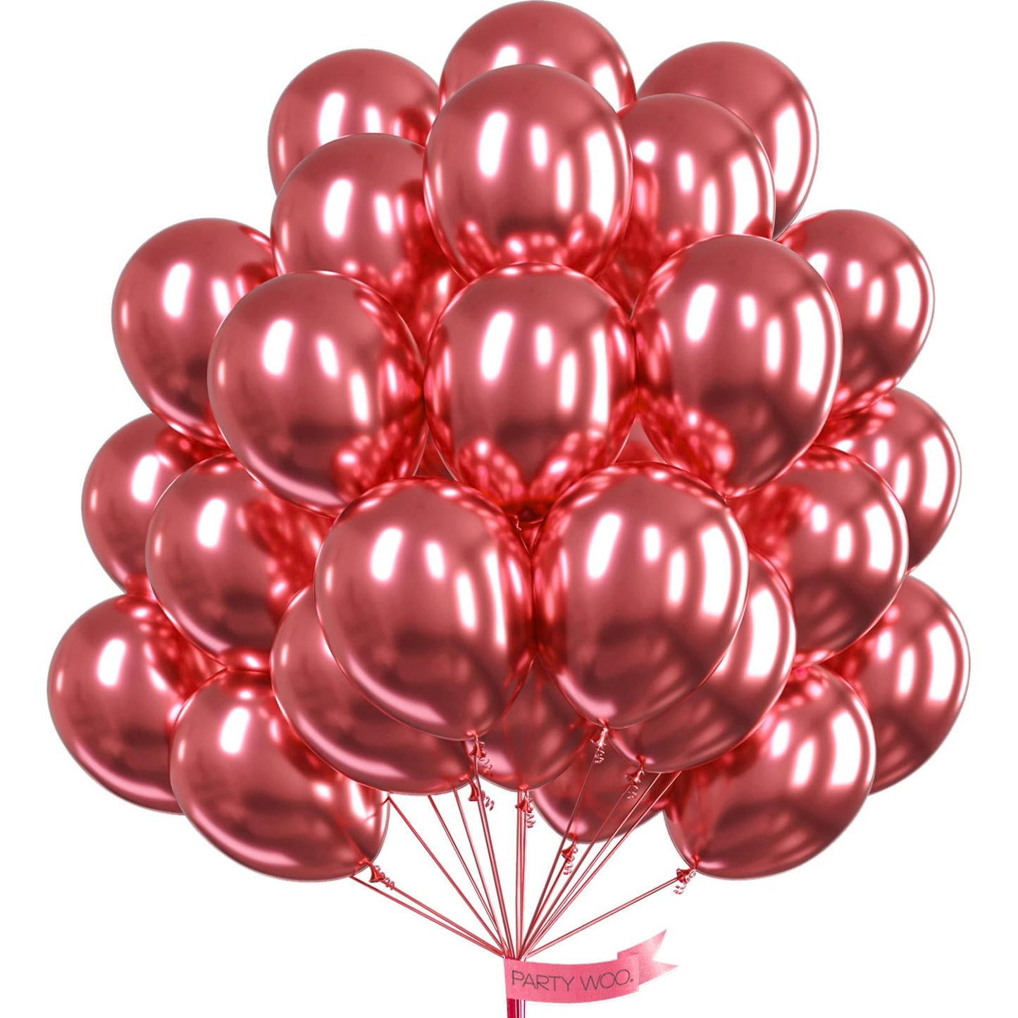 PartyWoo Metallic Pink Balloons 50pcs 12 Inch Chrome Hot Pink Magenta Fuchsia Balloons for Birthday Anniversary Bachelorette Wedding Baby Shower Gender Reveal 1950s Party Decorations Pink-G104