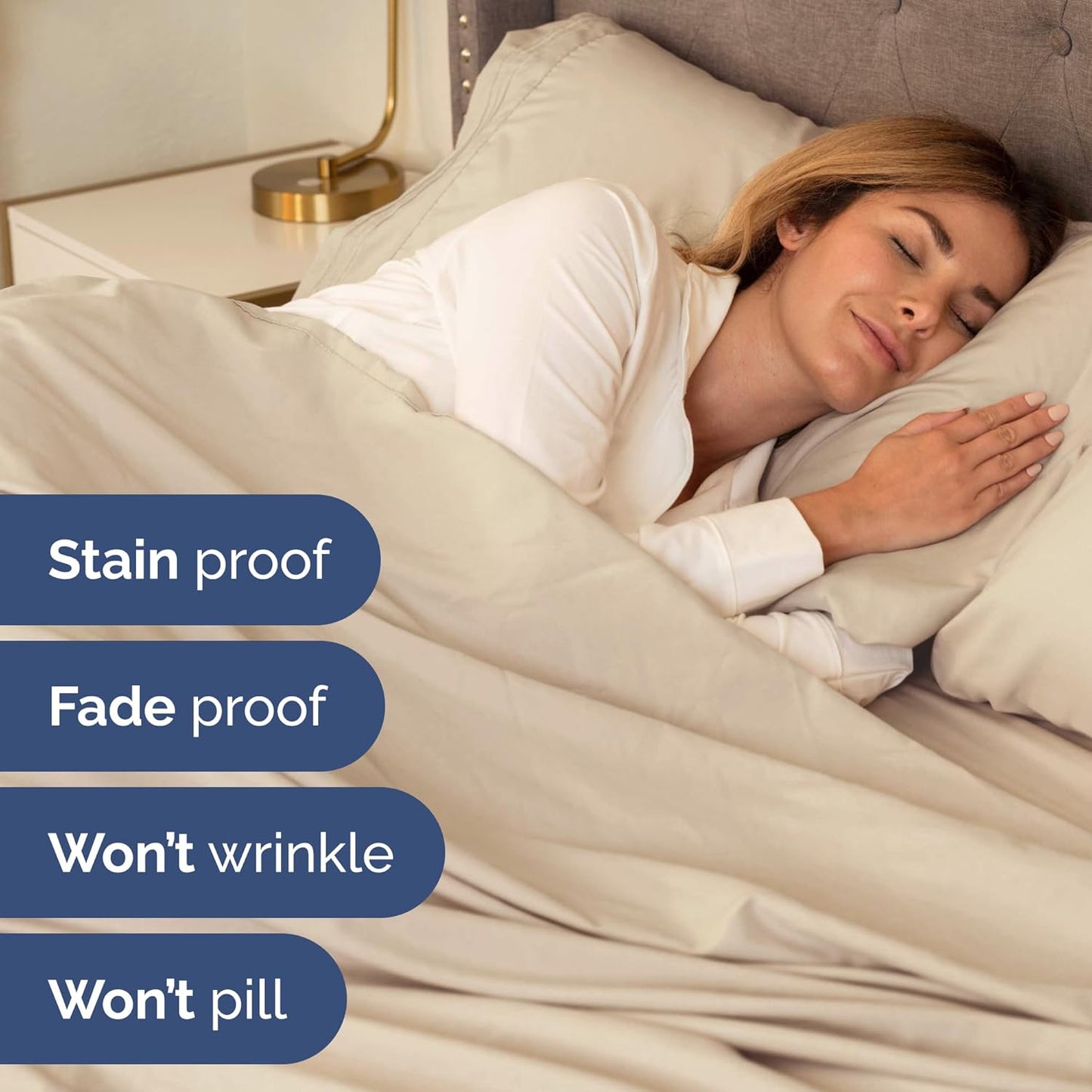 King Size 4 Piece Sheet Set - Ultra-Soft Cooling Bed Sheets for Luxurious Comfort - Oeko-Tex Certified - Wheat