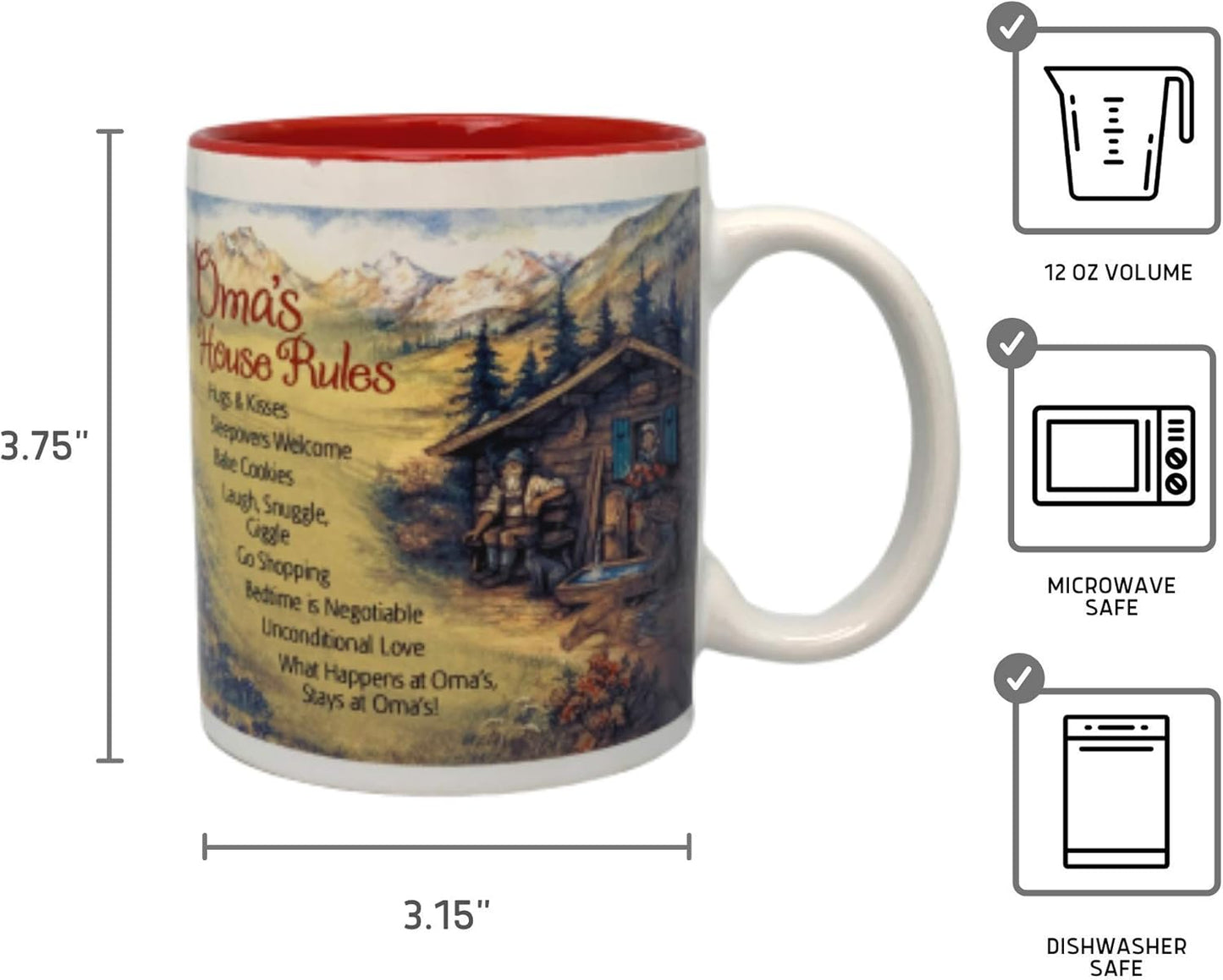12 oz. Ceramic Coffee Mug - 'Oma is the Greatest' Multicolor Gift for German & Dutch Grandmas