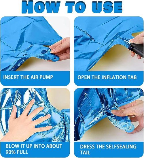 10 Number Balloon - Blue 40 Inch Big Foil Crown - Helium 10th Birthday Party Decorations