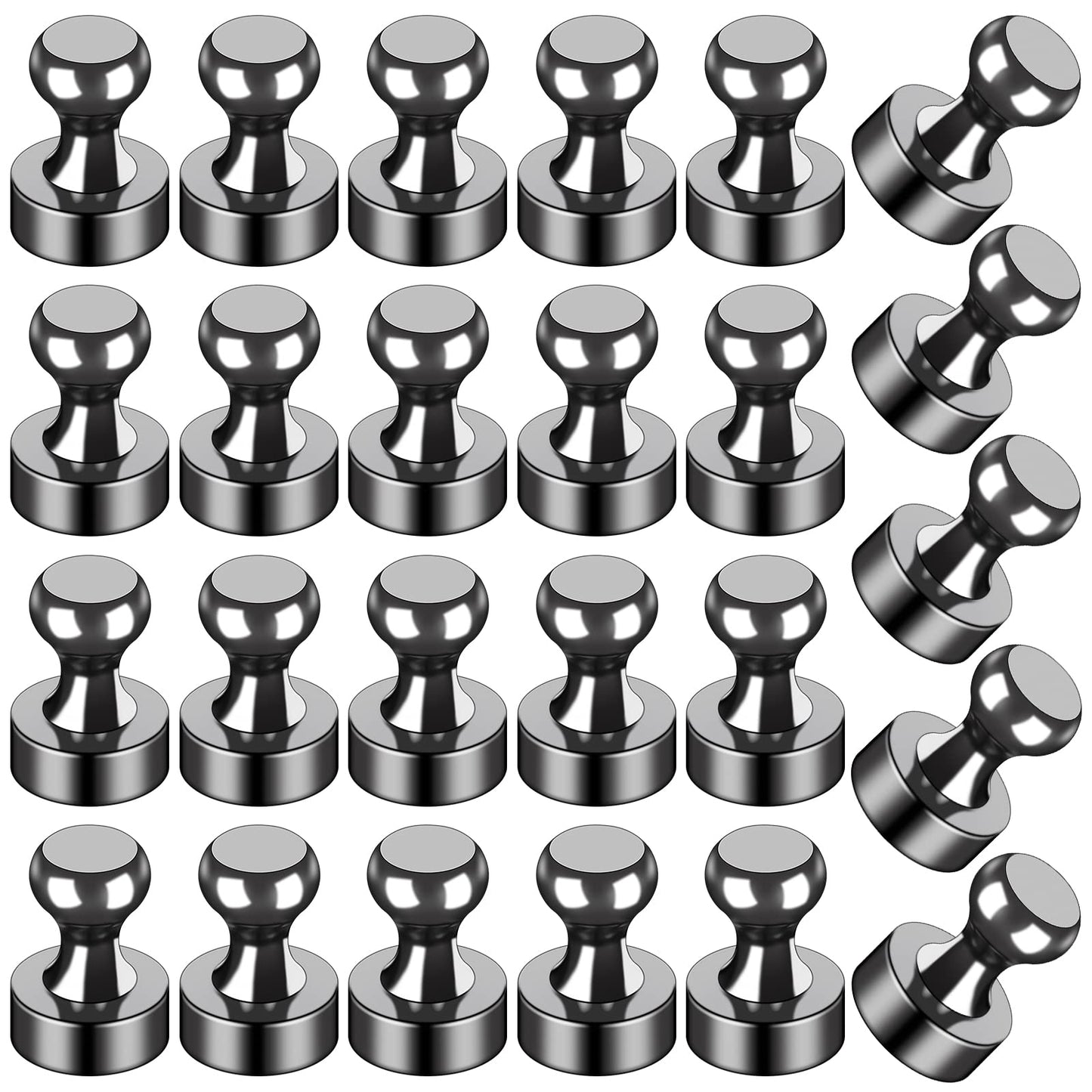 LOVIMAG Fridge Magnets 25Pcs Refrigerator Whiteboard Small Strong Magnet Classroom Kitchen Accessories Decorative Locker Set Decor Must Haves Office Calendar Refrigerador Magnetic Cute Crafts Black
