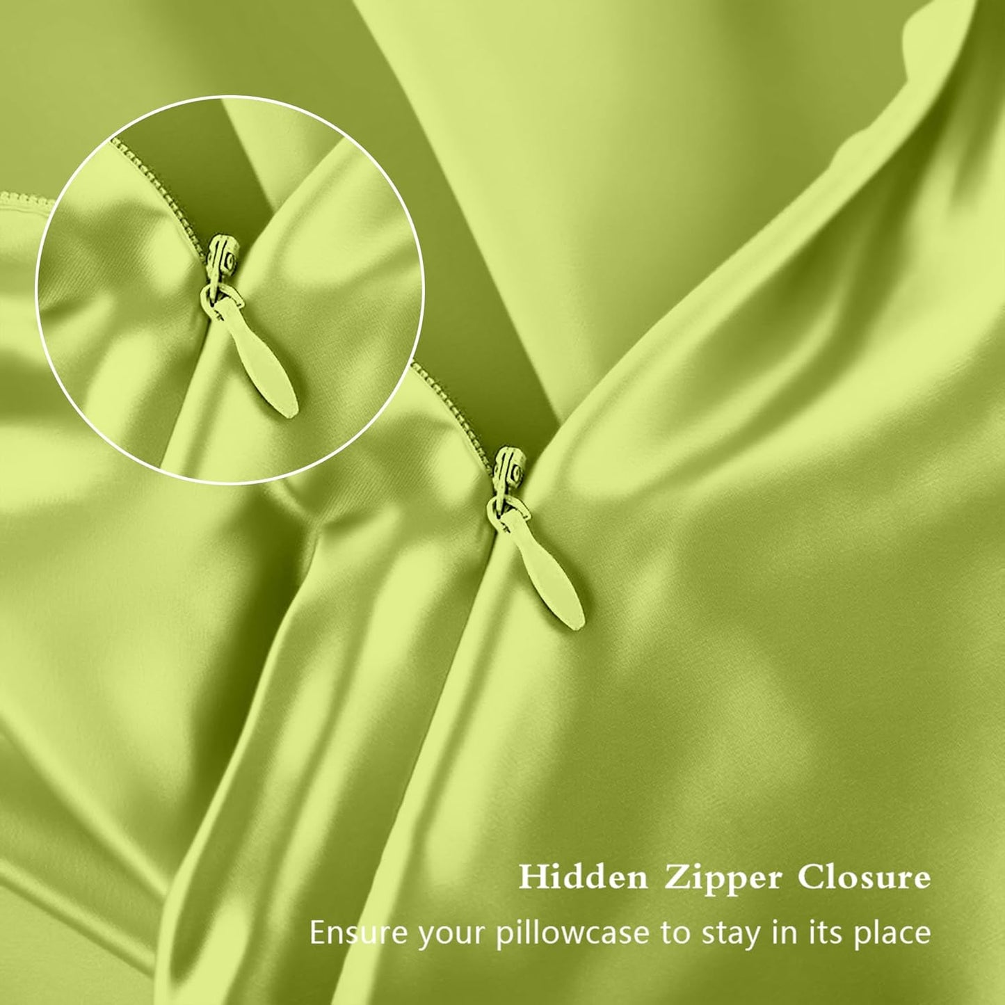 Skiennix Silk Pillowcases - Mulberry Silk Standard Set of 2 | Smooth, Anti-Acne, Olive Green