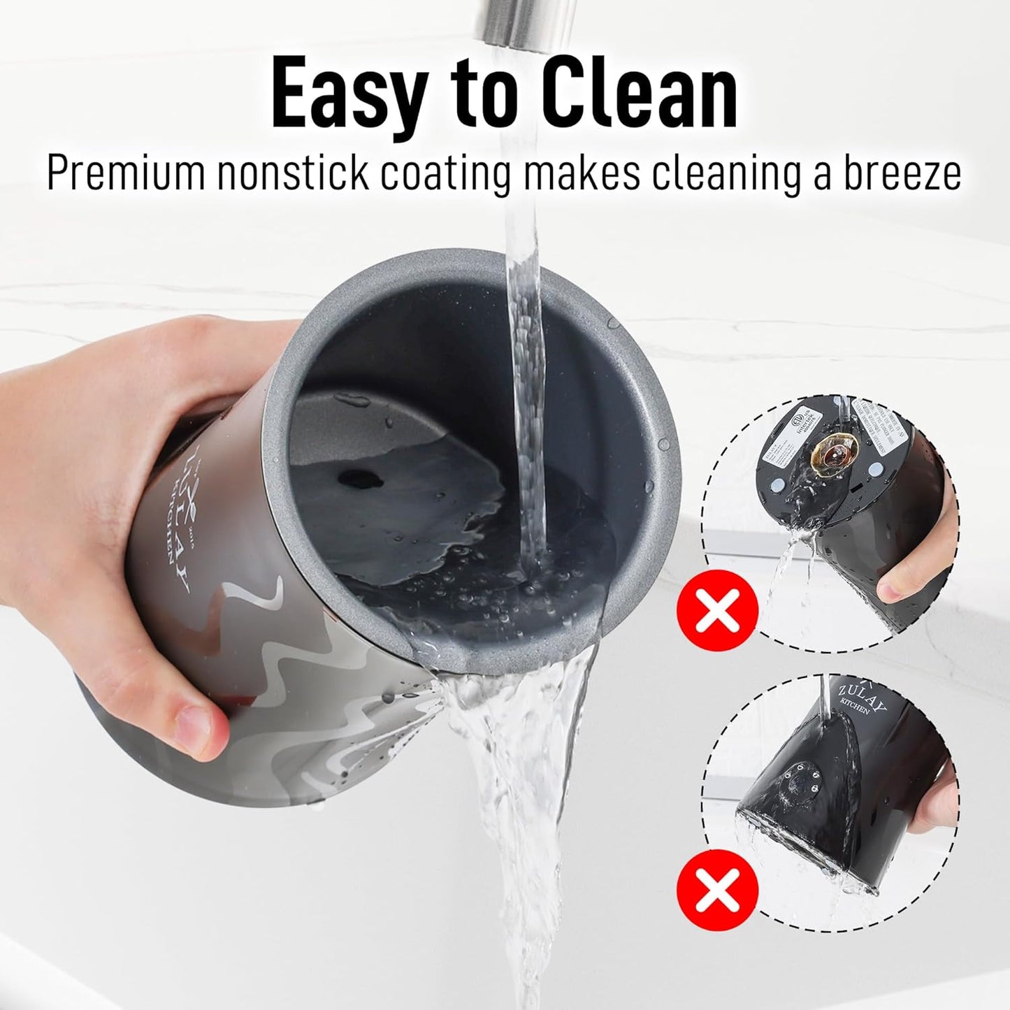 Zulay 4-in-1 Milk Frother & Steamer - Automatic Hot/Cold Foam Maker with Auto Shut Off - Black