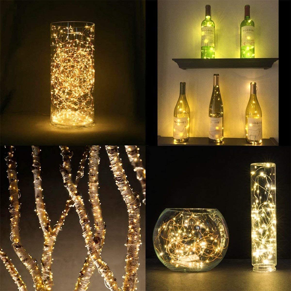 Lighting EVER Plug in Fairy Lights with Switch 66 ft 200 LED String Lights, Warm White Copper Wire Lights Waterproof Indoor Outdoor Decorative Fairy Lights for Bedroom, Patio, Garden, Balcony, Dorm