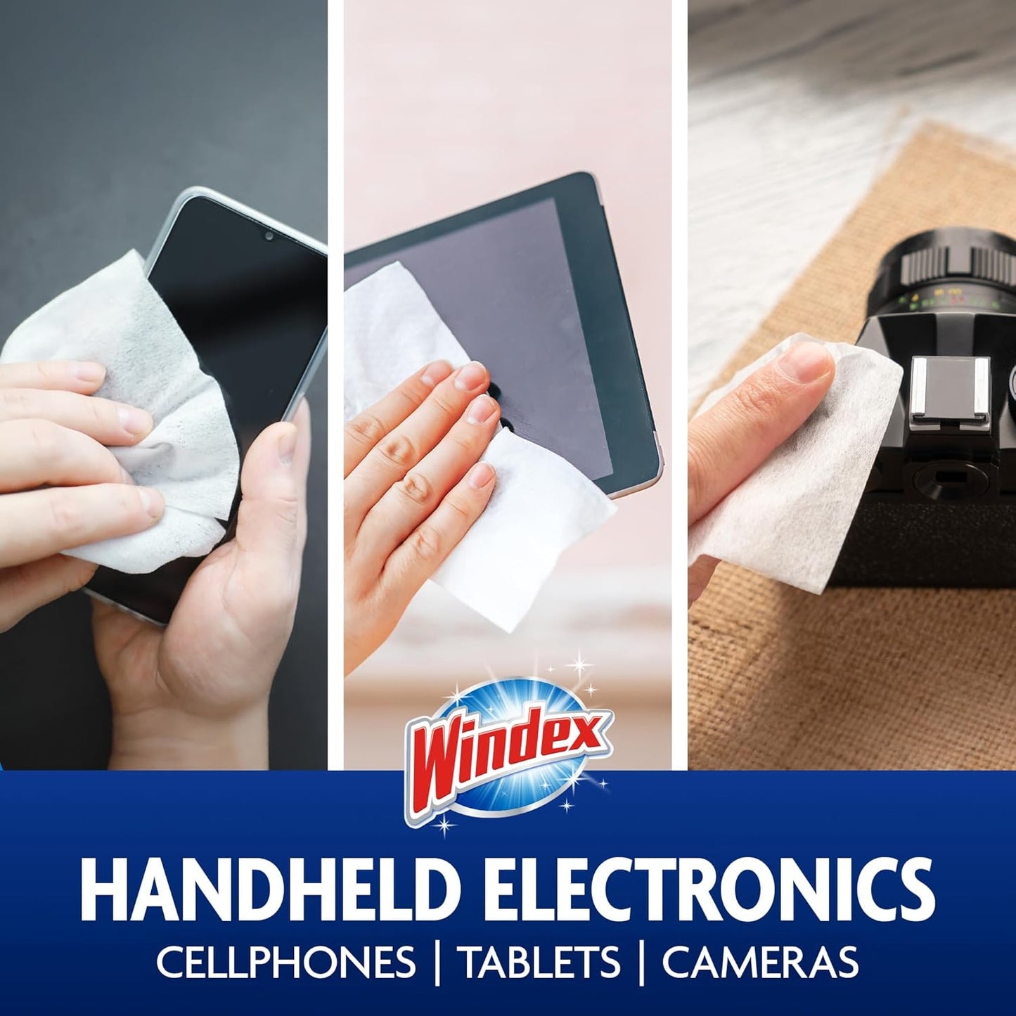 Windex Electronic Cleaning Wipes - Pre-Moistened Screen Wipes for TVs & Phones | 25 Count (Pack of 3)