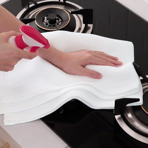 Homaxy 100% Cotton Kitchen Dish Towels - Ultra Soft & Absorbent, Quick Drying, 20x28 Inches, 8-Pack, White