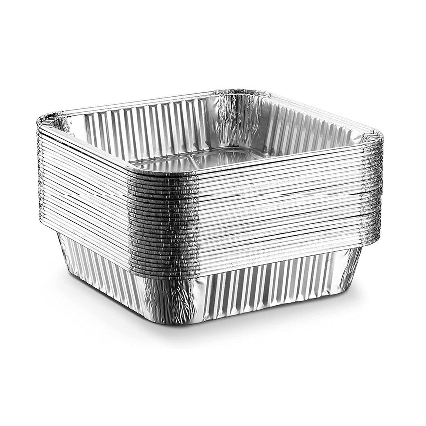 Waytiffer 25pack- 8 x 8 Aluminum foil Pans Disposable Heavy Duty Square baking Cake Pan, Cooking Tins Homemade Breads Oven Pans,Foil Pan, Baking pan Roasting