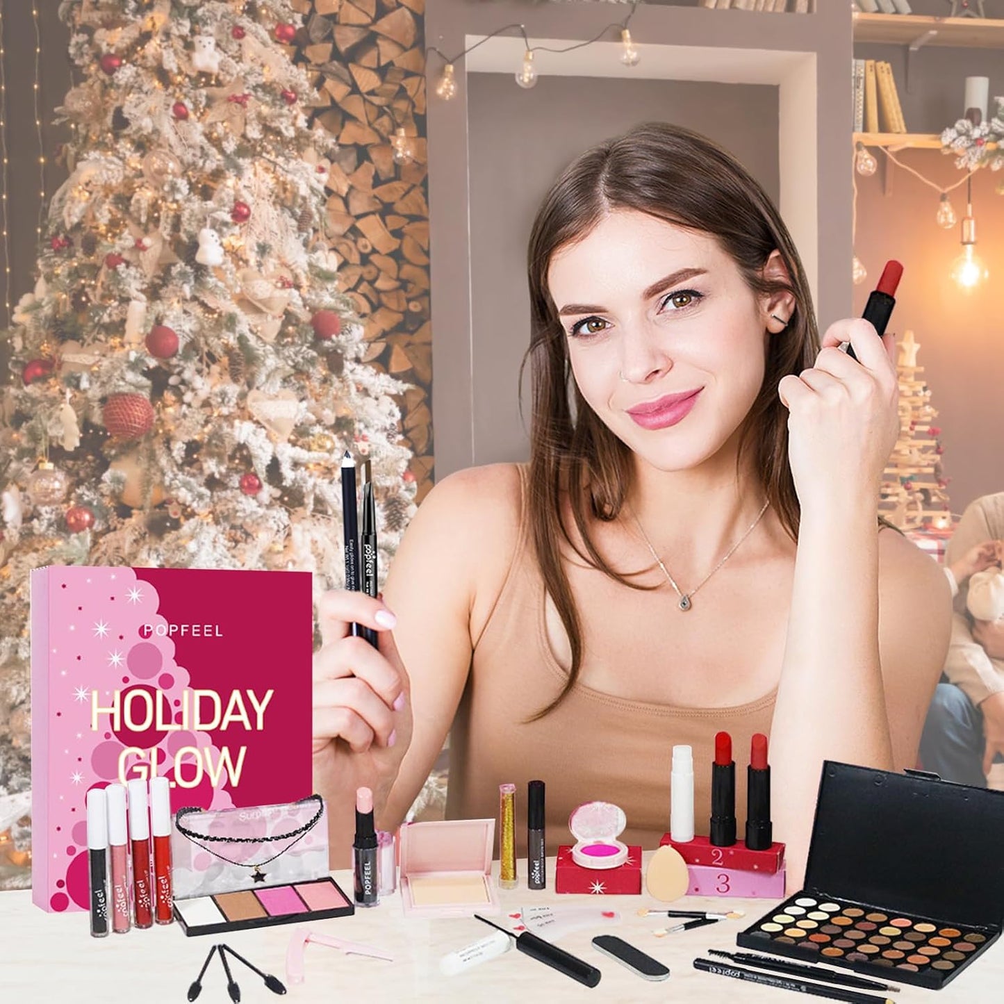 MYUPDALIN Makeup Kit - Complete Makeup Set for Teens & Women | Holiday Advent Calendar Surprise