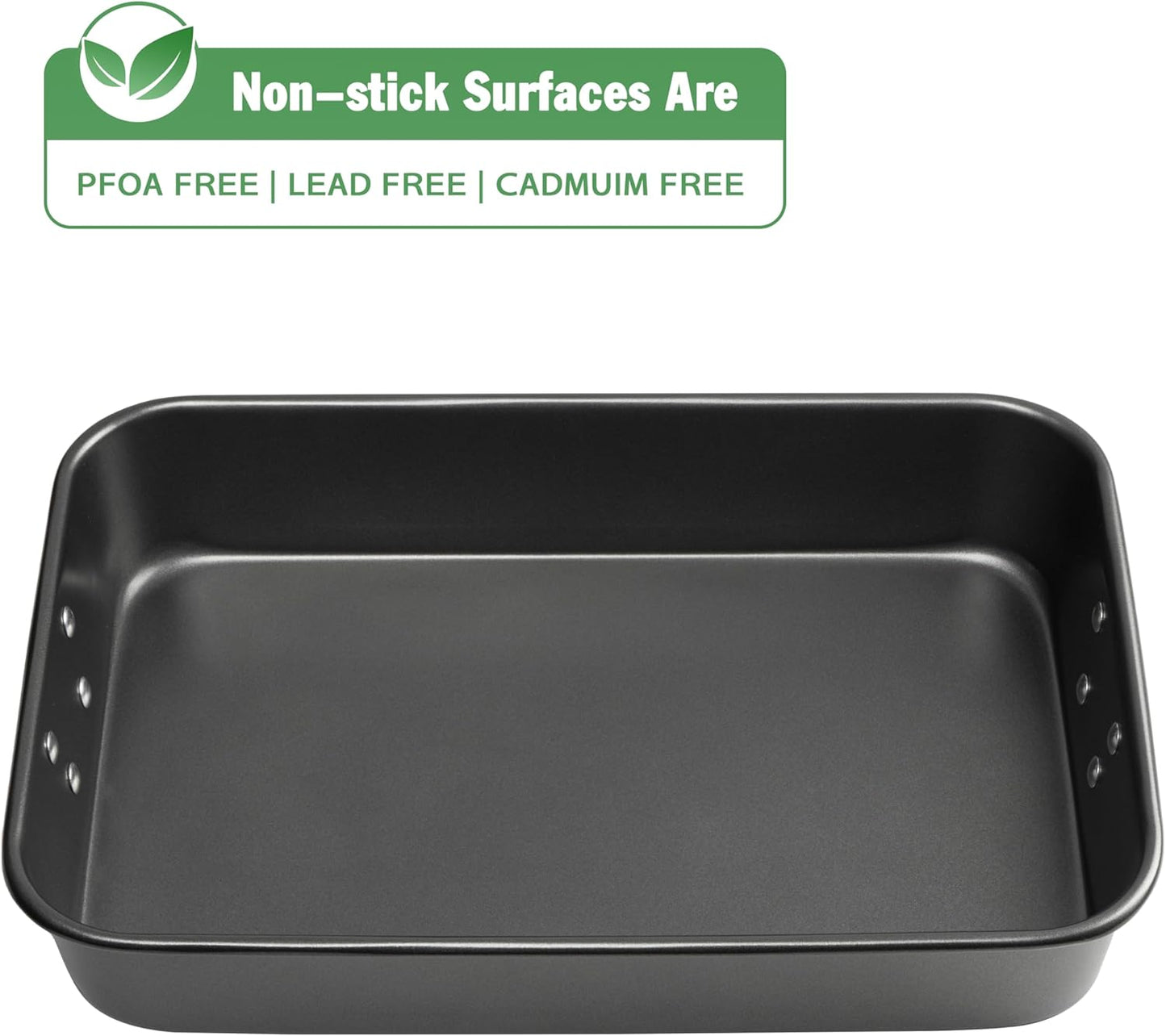 Tiawudi Lasagna Pan - Nonstick Deep Baking Dish with Handles | 15x10x3 Inch Heavy Duty Roasting Pan