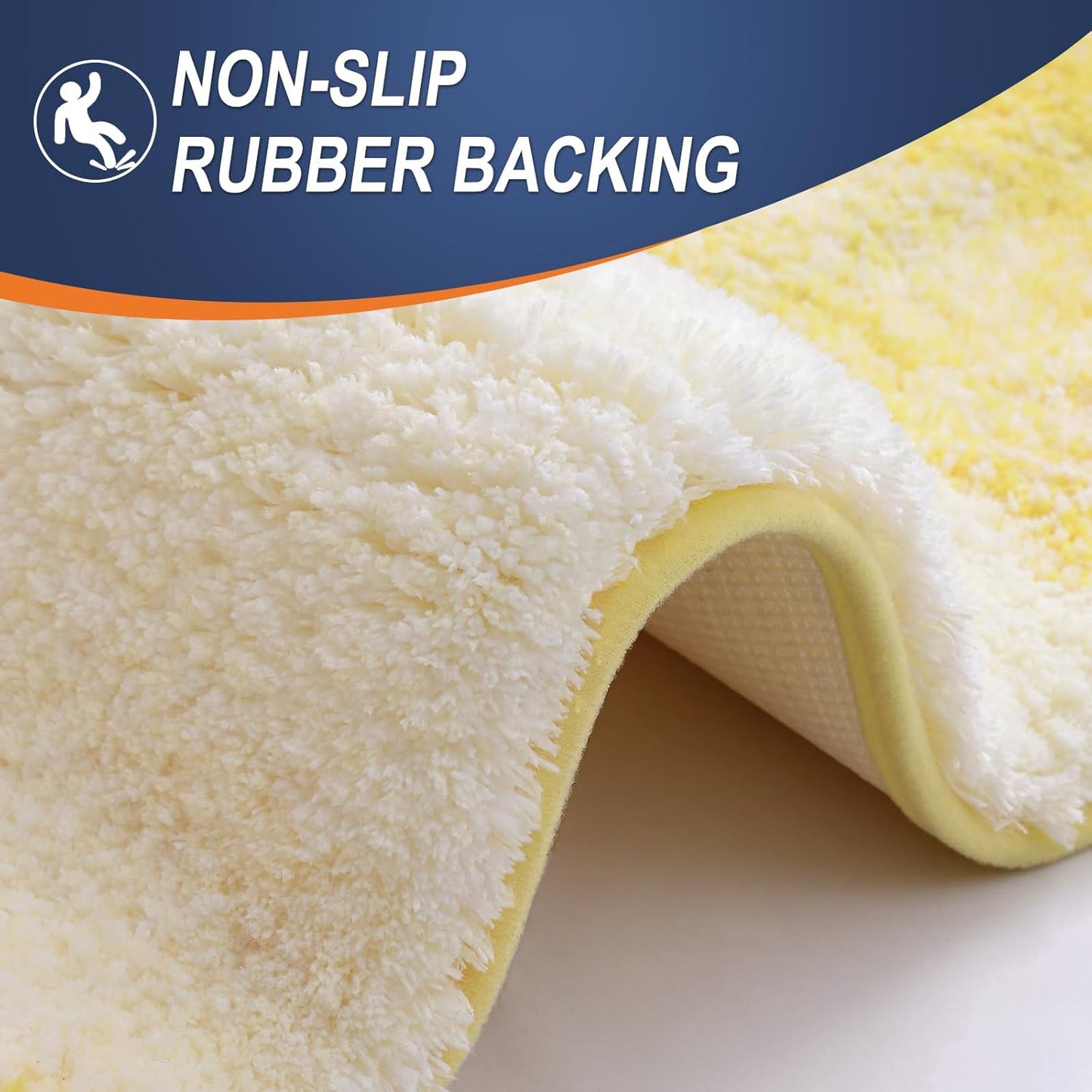 OLANLY Bathroom Runner Rug - Extra Soft Microfiber Mat | Quick Dry, Washable, 59x24 Inches, Yellow