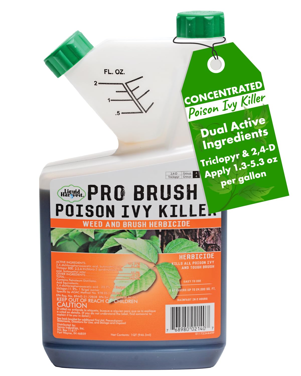 Pro Brush Poison Ivy Killer - 32oz Concentrated Herbicide for Woody Plants & Tough Weeds