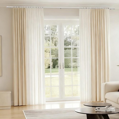 Adjustable Silver Curtain Rods by [Brand Name] - 30-90 Inch for 30-84 Inch Windows | 2 Pack with Brackets
