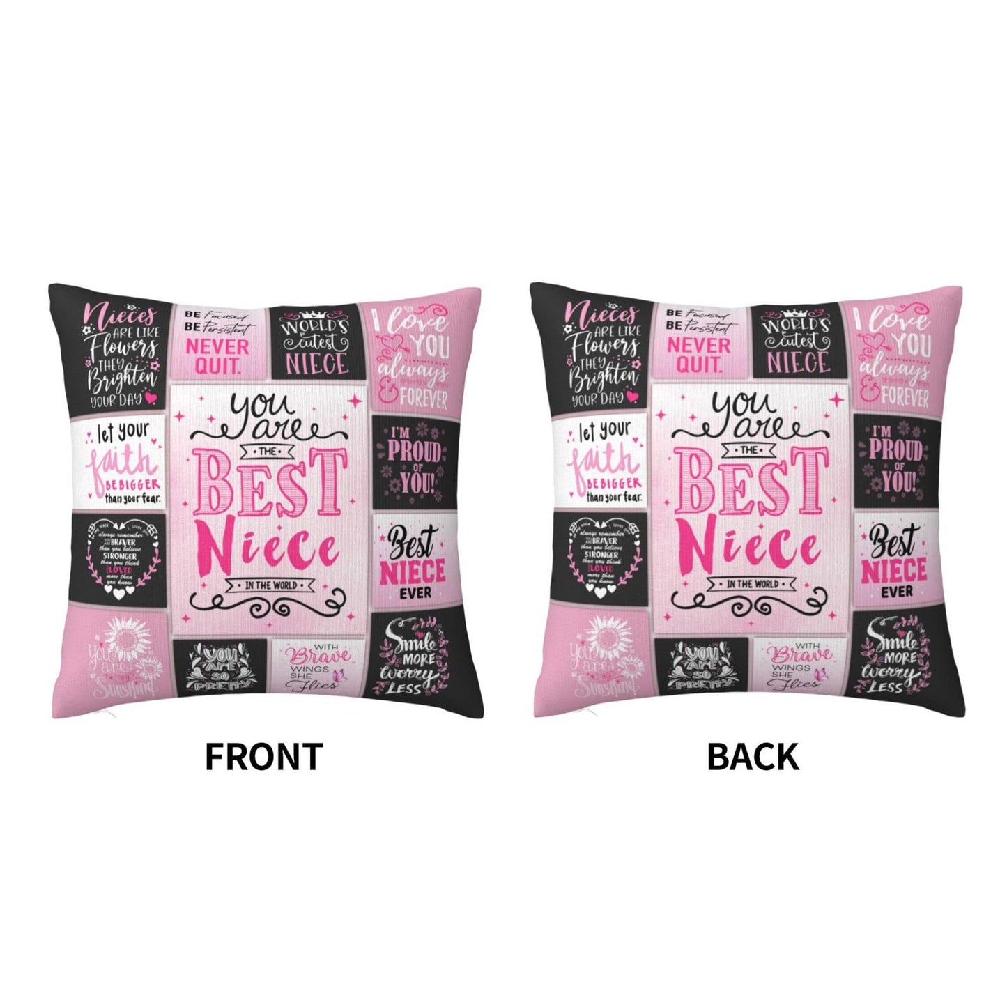 Niece Gifts from Auntie, 2026 Graduation Gifts for Niece from Aunt, to My Nieces Gift from Uncle Auntie, Best Birthday/Graduation Gifts for Nieces Adult from Aunts Pillowcases 18" x 18"