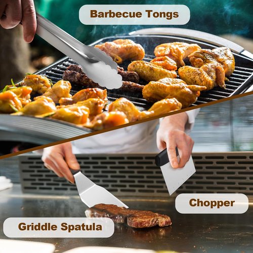 Blackstone 14PCS Griddle Accessories Kit - Premium Flat Top Grill Tools for Outdoor Barbecue