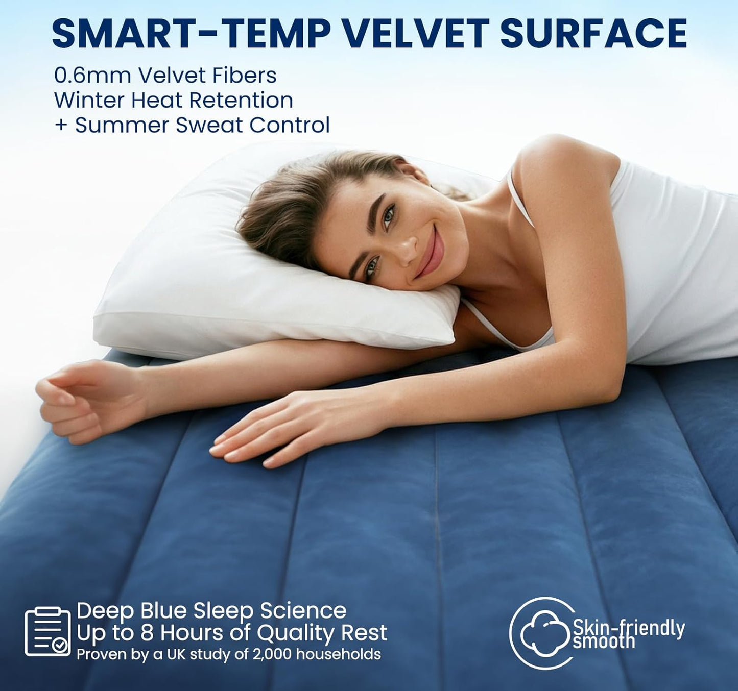 KINGJERRY Queen Air Mattress - Built-In Pump, 18" Raised Comfort, Leakproof Design | 800 lbs Capacity, Fast Inflation