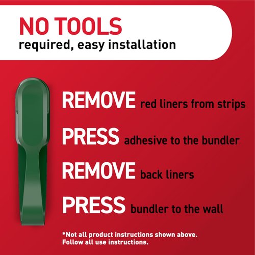 Command Garland Holder, Fireplace Mantle Garland Holder for Displaying Garlands, Wreaths, and Holiday Decor Without Leaving Damage, Holes, or Residue, Holds 2lbs, Green, 6 Pack